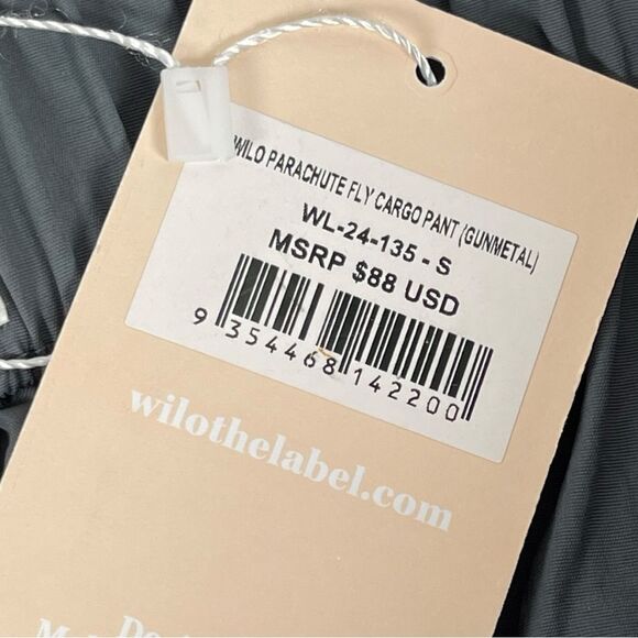 WILO The Label Anthropologie Parachute Fly Cargo Pants Gunmetal Gray Small NWT - Picture 5 of 8